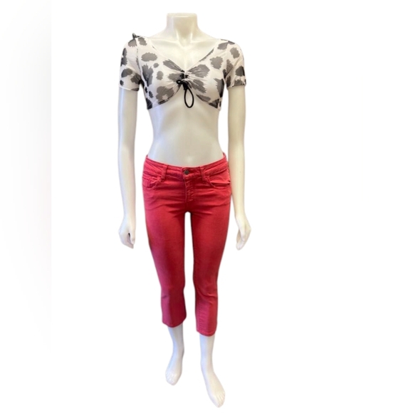 Pilcro and the letterpress Anthropologie Coral Skinny Jean Size 26 EUC - Picture 2 of 11